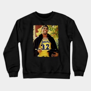 Magic Johnson in Lakers Crewneck Sweatshirt